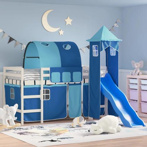 vidaXL Kinderhoogslaper met toren 90x200 cm massief, Huis en Inrichting, Slaapkamer | Bedden, Nieuw, Verzenden