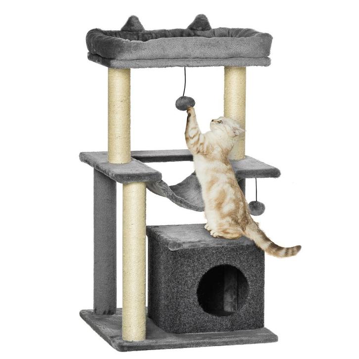 Klimboom - Activiteitenboom - Krasbestendig - Grijs, Dieren en Toebehoren, Katten-accessoires, Nieuw, Ophalen of Verzenden