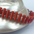 Bloedkoraal - Zilver - Armband - Mediterraan Koraal, Antiek en Kunst, Curiosa en Brocante