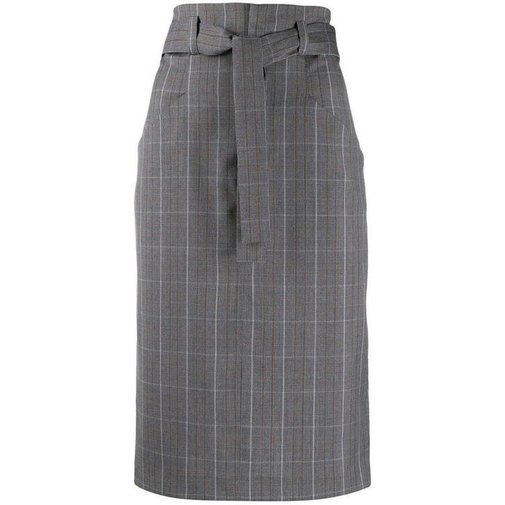 Isabel Marant Etoile • geruite wollen rok Vendel • 36, Kleding | Dames, Truien en Vesten, Grijs, Nieuw, Maat 36 (S), Verzenden