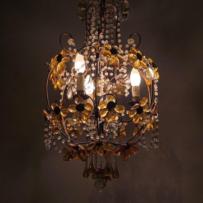 Plafondlamp - decorato - Muranoglas - bloemen en druppels, Antiek en Kunst, Antiek | Verlichting