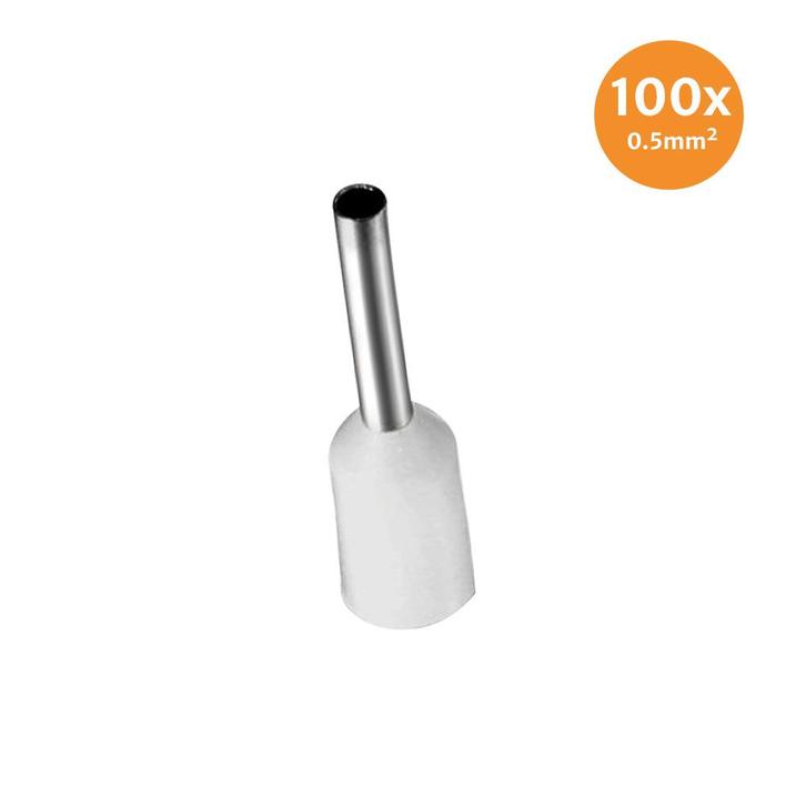 Adereindhuls Geïsoleerd 0,5mm² Wit 100 stuks, Auto-onderdelen, Elektronica en Kabels, Ophalen of Verzenden
