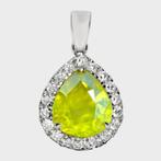 Pendentif - 14 carats Or blanc, 2,18 ct Jaune Vert -