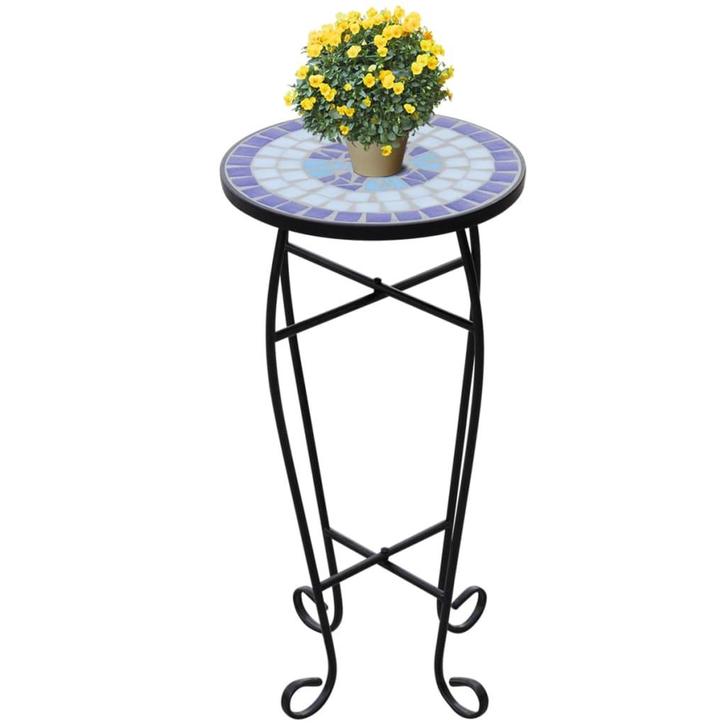 vidaXL Bijzeltafel mozaïek blauw en wit, Tuin en Terras, Bloembakken en Plantenbakken, Nieuw, Verzenden