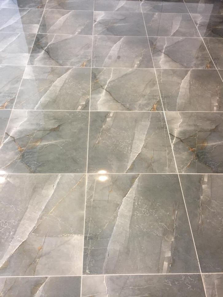 Hoogglans Blue Marmerlook 60x60 Vloertegel / Gepolijst En, Doe-het-zelf en Bouw, Tegels, Ophalen of Verzenden