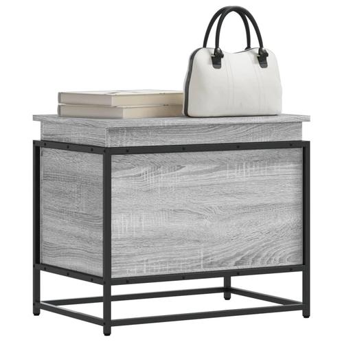 vidaXL Opbergbox met deksel 60x40x51,5 cm bewerkt hout grijs, Doe-het-zelf en Bouw, Kratten en Dozen, Nieuw, Verzenden