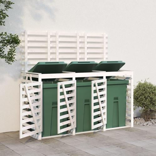 vidaXL Containerberging drievoudig massief grenenhout wit, Doe-het-zelf en Bouw, Containers, Verzenden