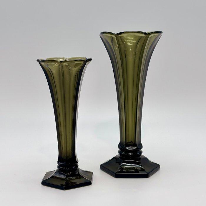 Val Saint Lambert, Luxval - Vaas (2) - Amerikaans - Mangaan, Antiek en Kunst, Kunst | Designobjecten