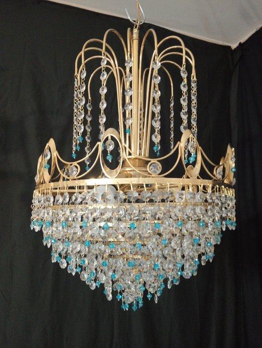 Lamp - Kristal en messing, Antiek en Kunst, Curiosa en Brocante