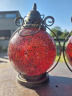 Lamp (2) - glas en metaal, Antiek en Kunst, Curiosa en Brocante