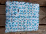 Actie mini foamrose met tule wit+blauw hart bulk pak 144 st, Nieuw
