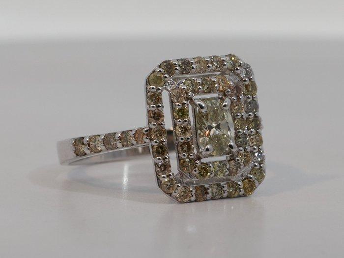 Zonder minimumprijs - Ring - 14 karaat Witgoud - 1.18ct. tw., Bijoux, Sacs & Beauté, Bagues