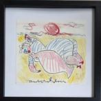 Anton Heyboer (1924-2005) - Baddame aan het strand met Zalm, Antiek en Kunst