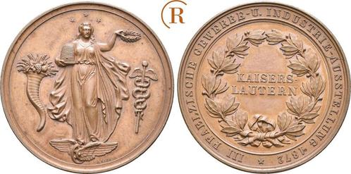 Brons medaille von Ries 1872 Kaiserslautern Stadt:, Postzegels en Munten, Penningen en Medailles, Verzenden