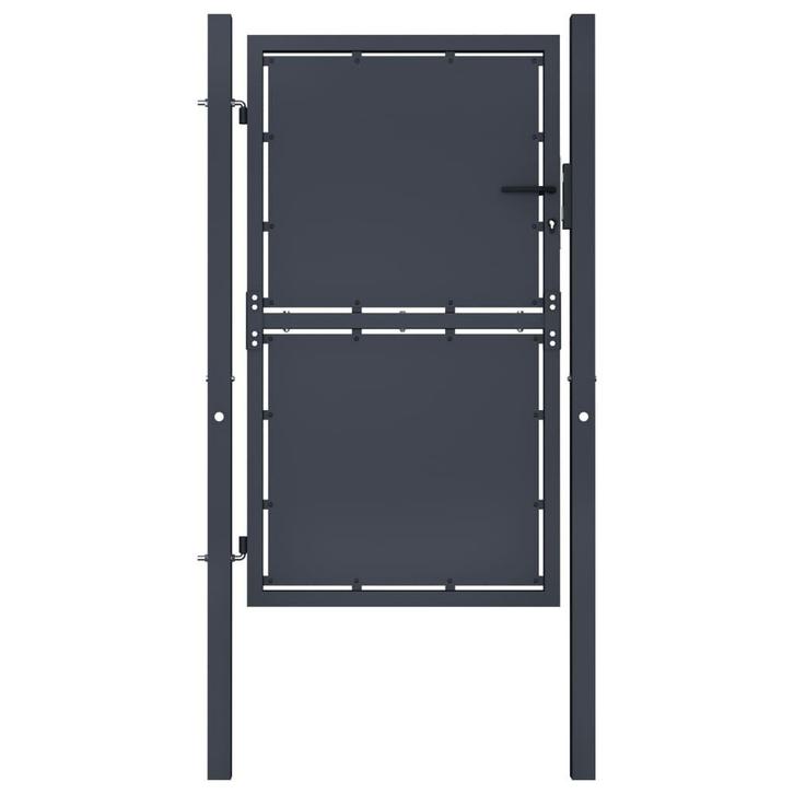 vidaXL Poort 100x125 cm staal antraciet, Tuin en Terras, Tuinpoorten, Nieuw, Verzenden