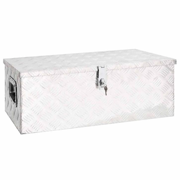 vidaXL Opbergbox 80x39x30 cm aluminium zilverkleurig, Doe-het-zelf en Bouw, Gereedschapskisten, Nieuw, Verzenden