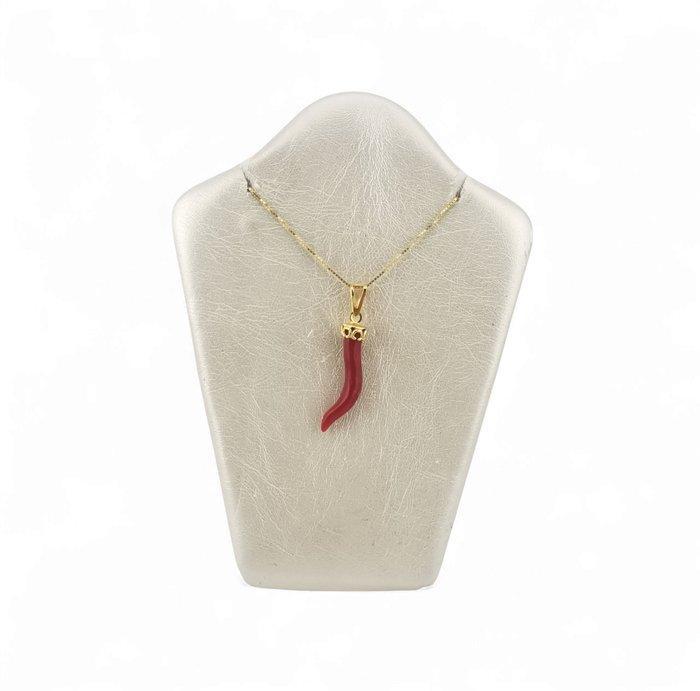 Koraal - Zilver - Ketting met hanger - met de hand, Antiek en Kunst, Curiosa en Brocante