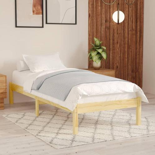 vidaXL Cadre de lit bois de pin massif 90x200 cm, Maison & Meubles, Chambre à coucher | Lits, Neuf, Envoi