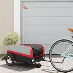 vidaXL Fietstrailer 45 kg ijzer zwart en rood, Fietsen en Brommers, Verzenden, Nieuw