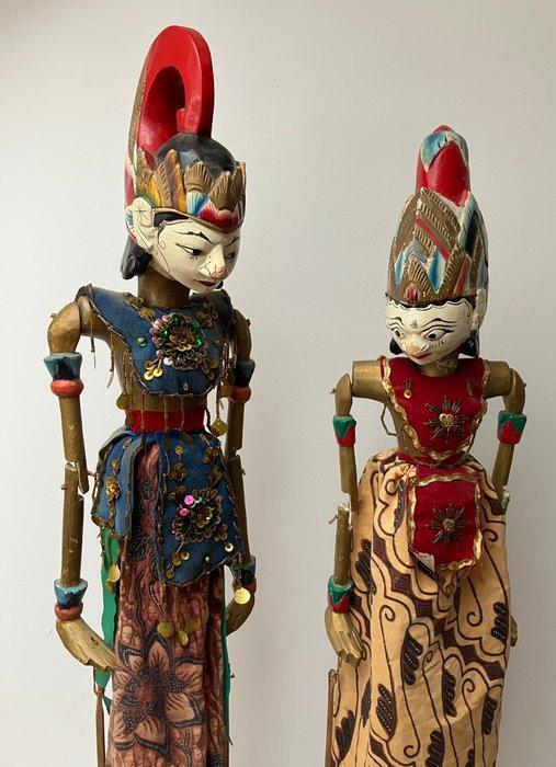 wayang golek Abimanyu en Arimbi - Indonesië (Zonder, Antiek en Kunst, Kunst | Niet-Westerse kunst