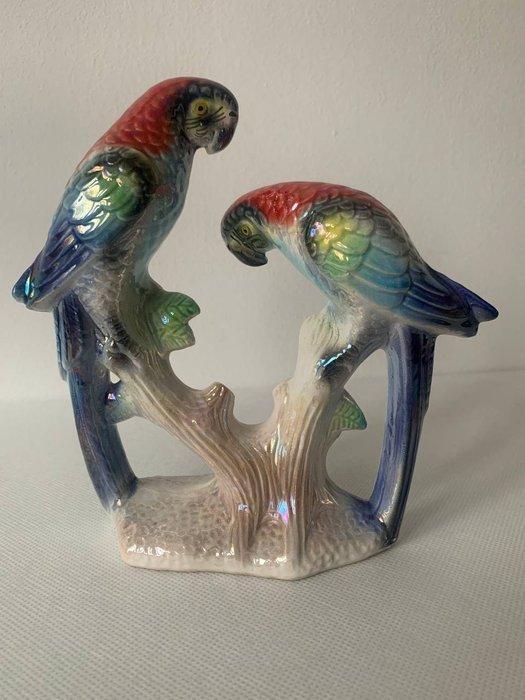 Jema Holland - Figuur - Papugi na gazi - Aardewerk, Antiquités & Art, Antiquités | Verre & Cristal