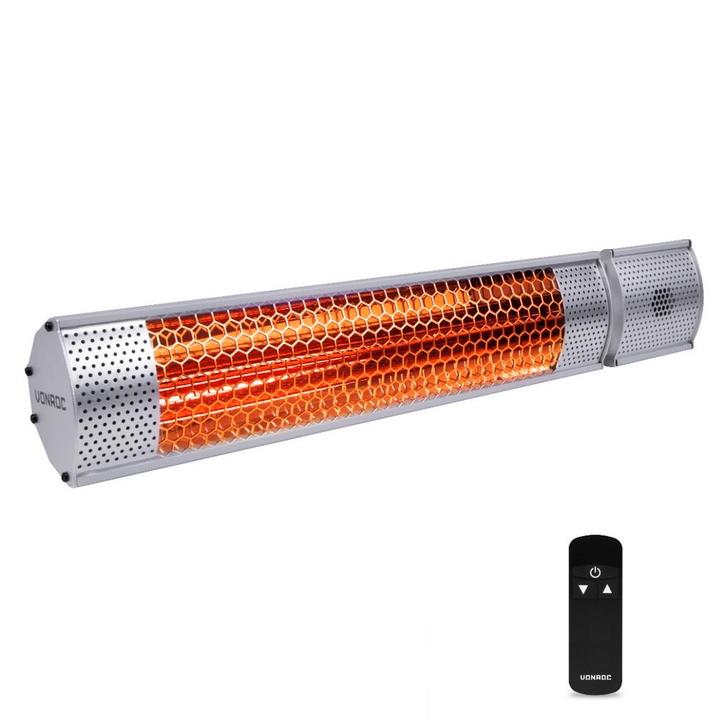 Heater Marsili 2000W - Met afstandsbediening | Zilver, Doe-het-zelf en Bouw, IJzerwaren en Bevestigingsmiddelen, Nieuw, Verzenden