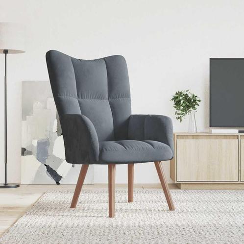 vidaXL Relaxstoel fluweel donkergrijs, Huis en Inrichting, Fauteuils, Nieuw, Verzenden