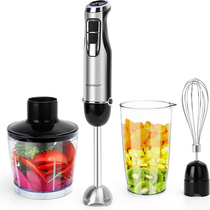 Staafmixer set - 4 in 1 - 1000W - met Hakmolen / Klopper / G, Elektronische apparatuur, Blenders, Nieuw, Verzenden