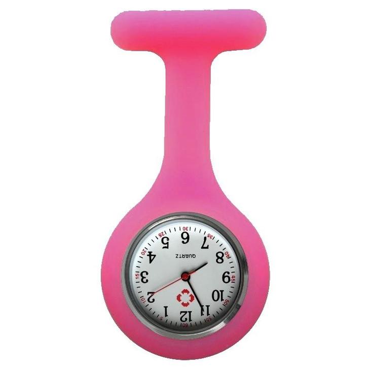 Fako - Verpleegstershorloge - Siliconen Uni - Fluo Roze, Handtassen en Accessoires, Horloges | Dames, Verzenden