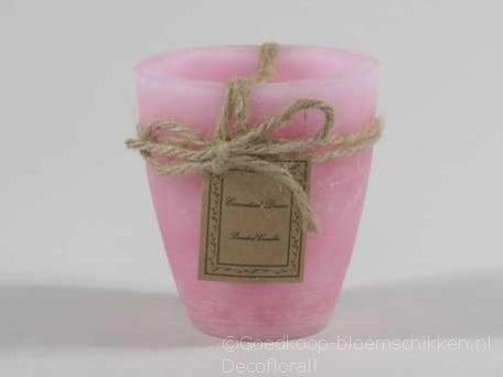 Tuinkaars Garden Candle Smal Rustiek 24 uur Roze 80x90 mm, Huis en Inrichting, Woonaccessoires | Kunstplanten en Kunstbloemen
