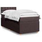 vidaXL Boxspring met matras stof donkerbruin 80x200 cm, Verzenden, Nieuw