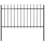 vidaXL Tuinhek Woerden met speerpunt staal 181x100 cm zwart, Tuin en Terras, Verzenden, Nieuw