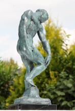 sculptuur, bronzen adam antiek groen gepatineerd - 30 cm -
