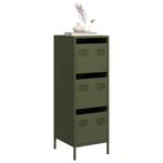vidaXL Hoge kast 39x35x103,5 cm staal olijfgroen, Huis en Inrichting, Verzenden, Nieuw