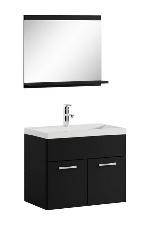 Badkamermeubel Montreal Set 02 60 x 35 cm Mat zwart, Huis en Inrichting, Badkamer | Badkamermeubels, Nieuw, Verzenden