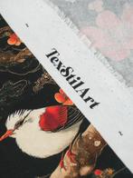 TexStilArt - SAKURA BIRD - Exclusieve stof 100% katoen