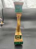 Pendule - Malachiet, Messing, Brons, Verguld, Steen -