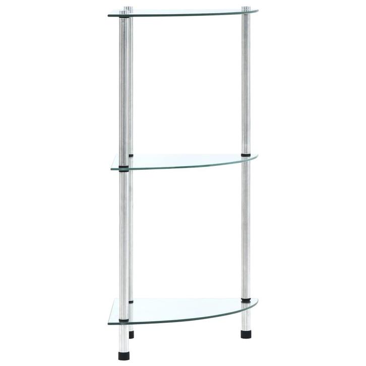 vidaXL Kastje 3-laags 30x30x67 cm gehard glas transparant, Huis en Inrichting, Kasten | Boekenkasten, Nieuw, Verzenden