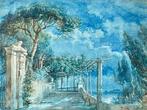 Scuola italiana (XX) - Paesaggio della Costiera Amalfitana, Antiek en Kunst, Kunst | Schilderijen | Klassiek