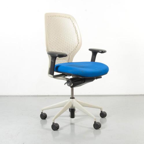 Orangebox ARA-EBA bureaustoel, blauw / wit, 3D armleggers, Maison & Meubles, Chaises de bureau, Enlèvement ou Envoi