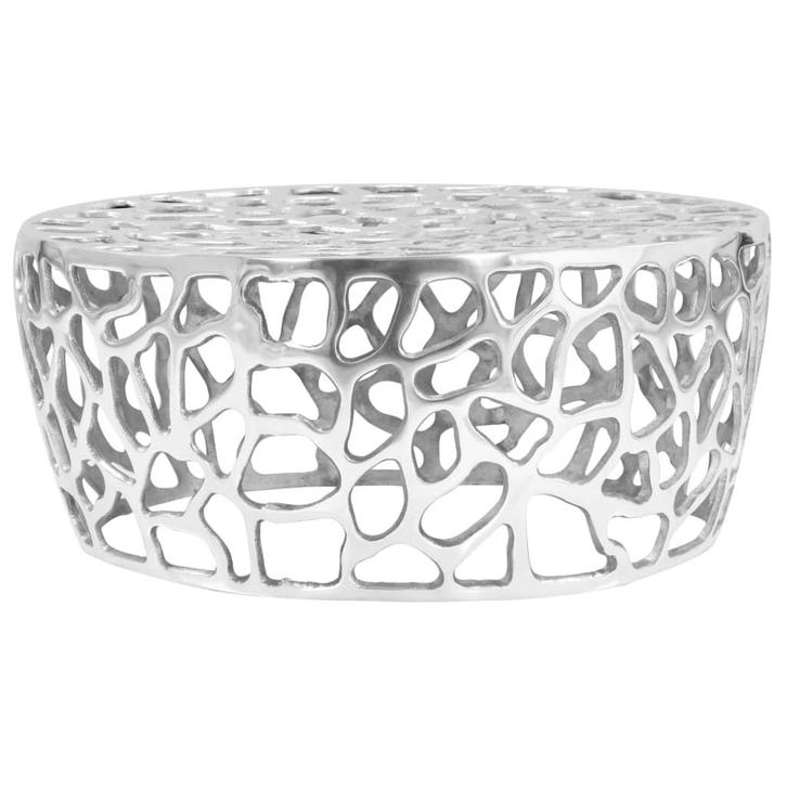 vidaXL Salontafel 70x30 cm gegoten aluminium zilverkleurig, Maison & Meubles, Tables | Tables de salon, Envoi