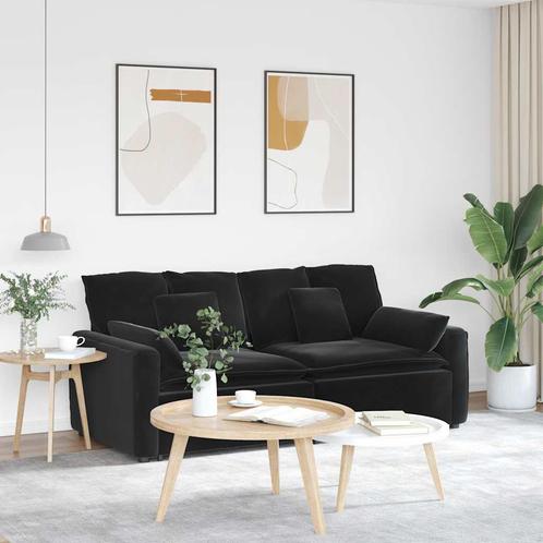 vidaXL Modulaire bank met kussens zwart, Huis en Inrichting, Zetels | Voetbanken en poefs, Nieuw, Verzenden