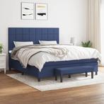 vidaXL Boxspring met matras stof blauw 160x200 cm, Verzenden, Nieuw