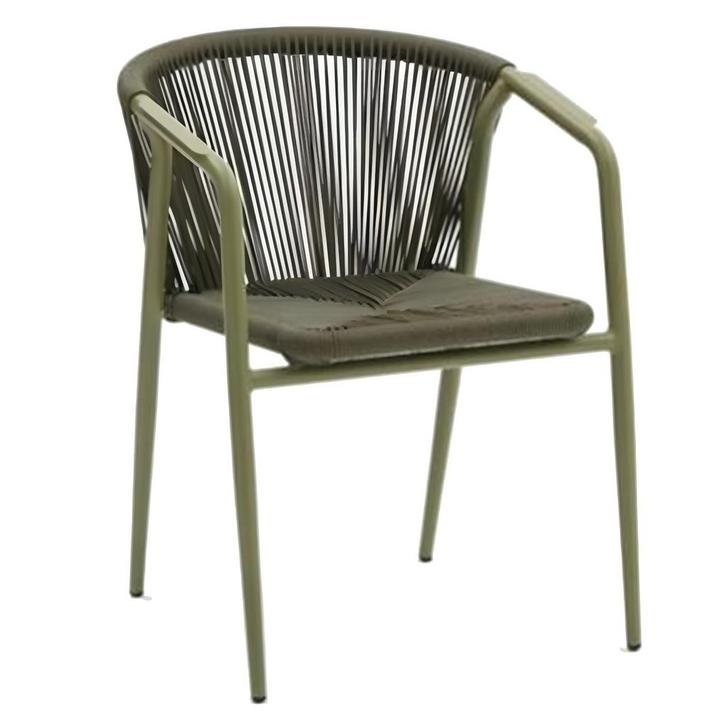 Stoel | Rotan/Aluminium | Groen | In-/Outdoor | Stapelbaar, Zakelijke goederen, Horeca | Keukenapparatuur, Nieuw in verpakking