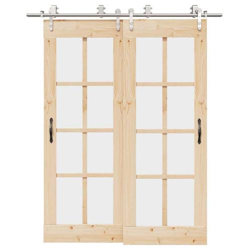 vidaXL Schuifdeur onderdelenset 183 cm roestvrij staal, Doe-het-zelf en Bouw, Hang- en Sluitwerk, Nieuw, Verzenden