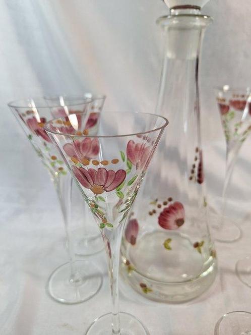 Drinkset (7) - likeurset - Kristal, Antiek en Kunst, Curiosa en Brocante