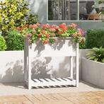 vidaXL Plantenbak met schap 82,5x34,5x81 cm massief, Tuin en Terras, Verzenden, Nieuw