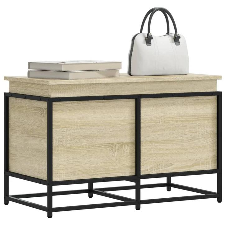 vidaXL Opbergbox met deksel 80x40x51,5 cm bewerkt hout, Doe-het-zelf en Bouw, Kratten en Dozen, Nieuw, Verzenden