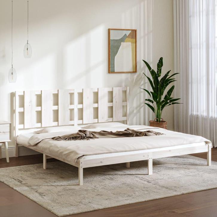 vidaXL Bedframe massief hout wit 180x200 cm, Huis en Inrichting, Slaapkamer | Bedden, Nieuw, Verzenden