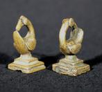 Figuur - 2 figuratieve vogels bronsgoudgewichten - Ivoorkust